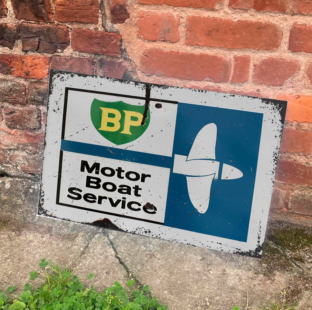 BP Motorboat Services Propeller | Metal Sign Plaque