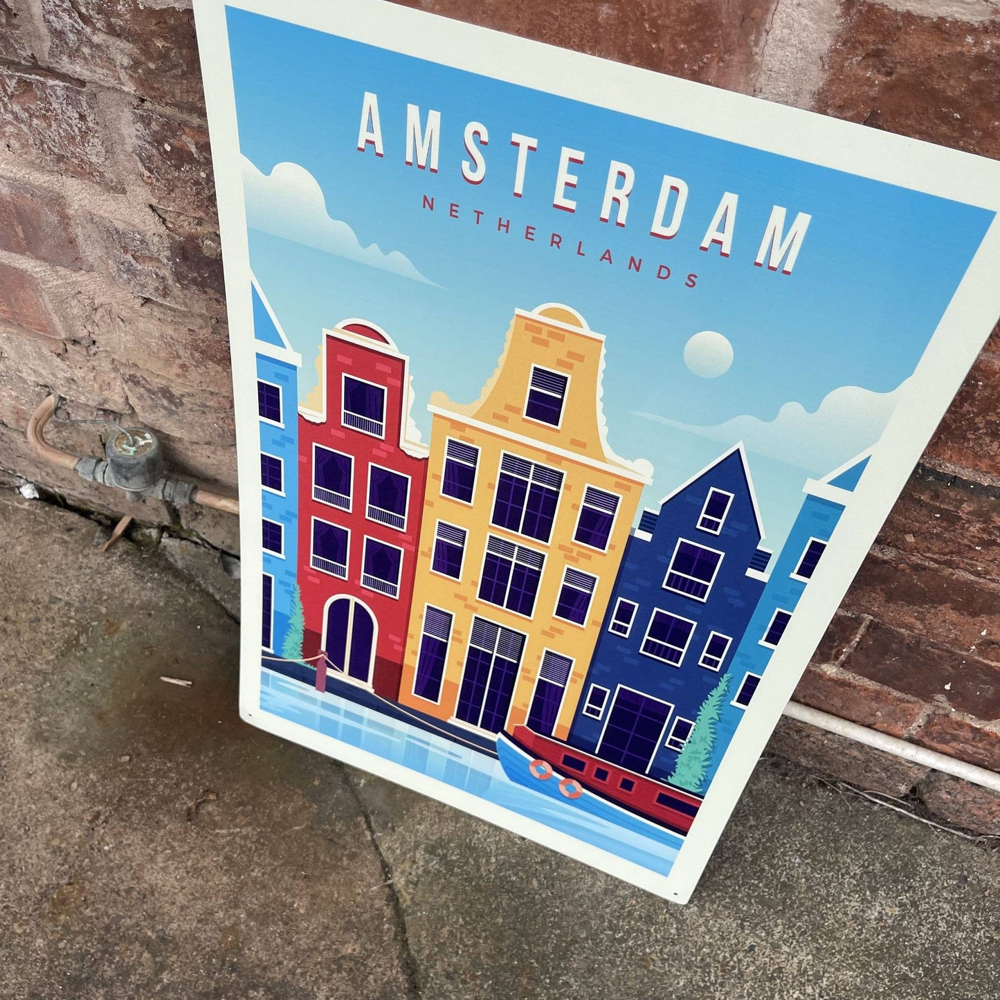 Amsterdam Holland Travel | Metal Wall Sign Plaque
