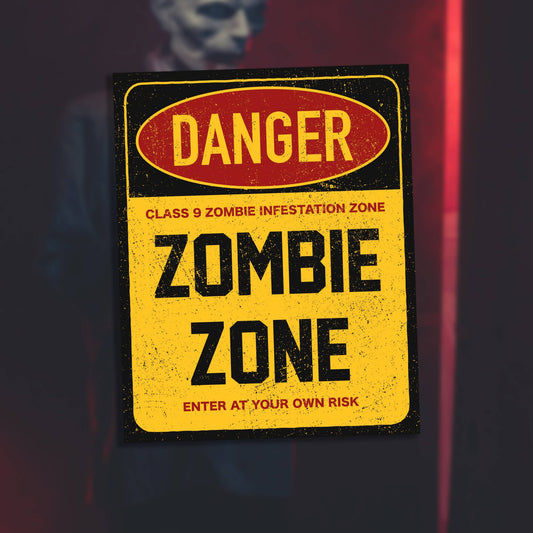 Zombie Zone Danger | Metal Sign Plaque