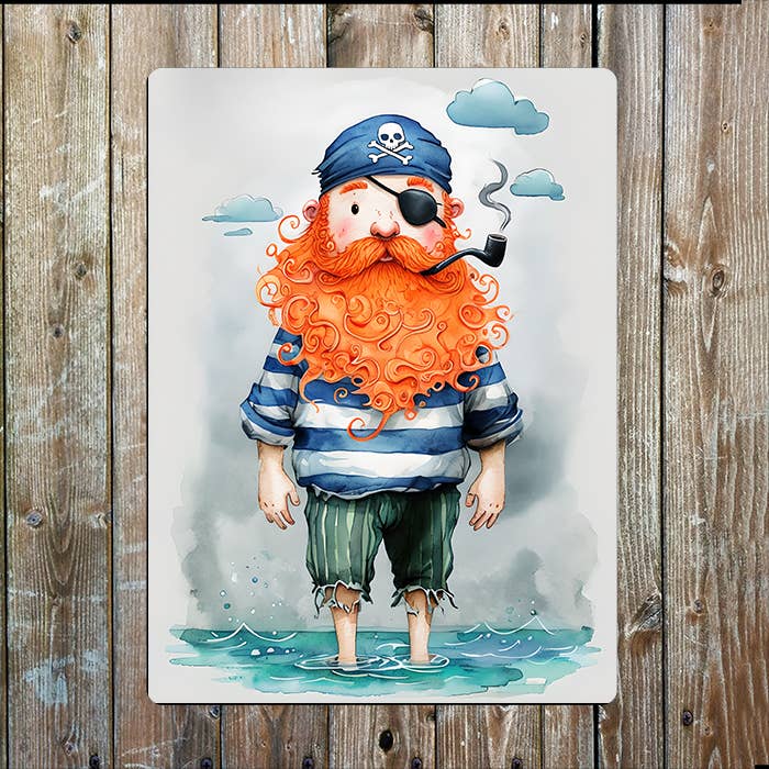 Pirate Pipe Patch Sea Nautical Metal Sign Plaque