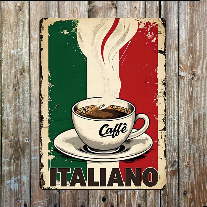 Italian Coffee Cup | Kitchen Cafe | Metal Sign Plaque