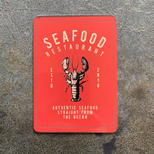 Seafood Restaurant Metal Sign Plaque