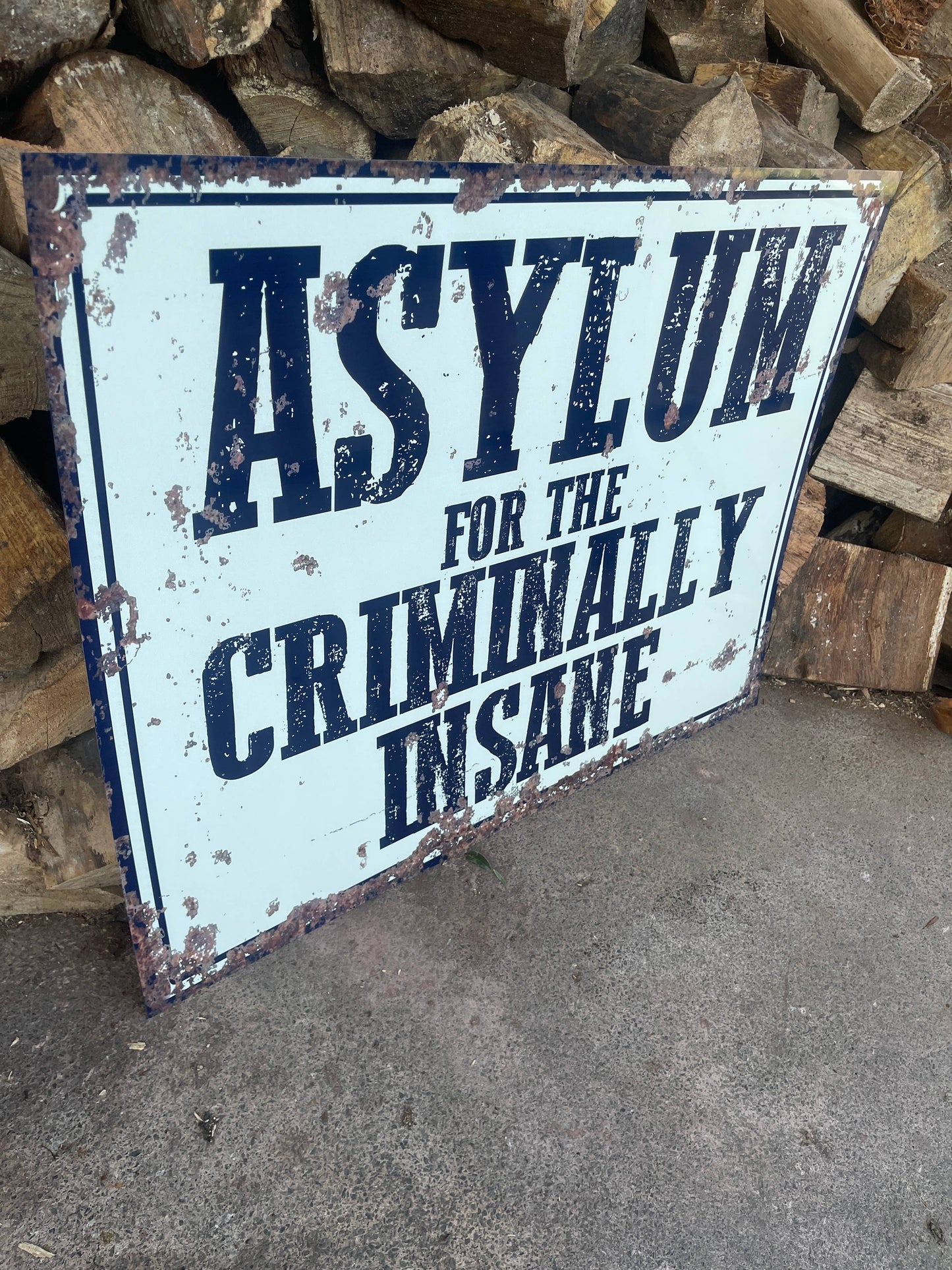 Asylum for the criminally insane | Metal Vintage Wall Sign