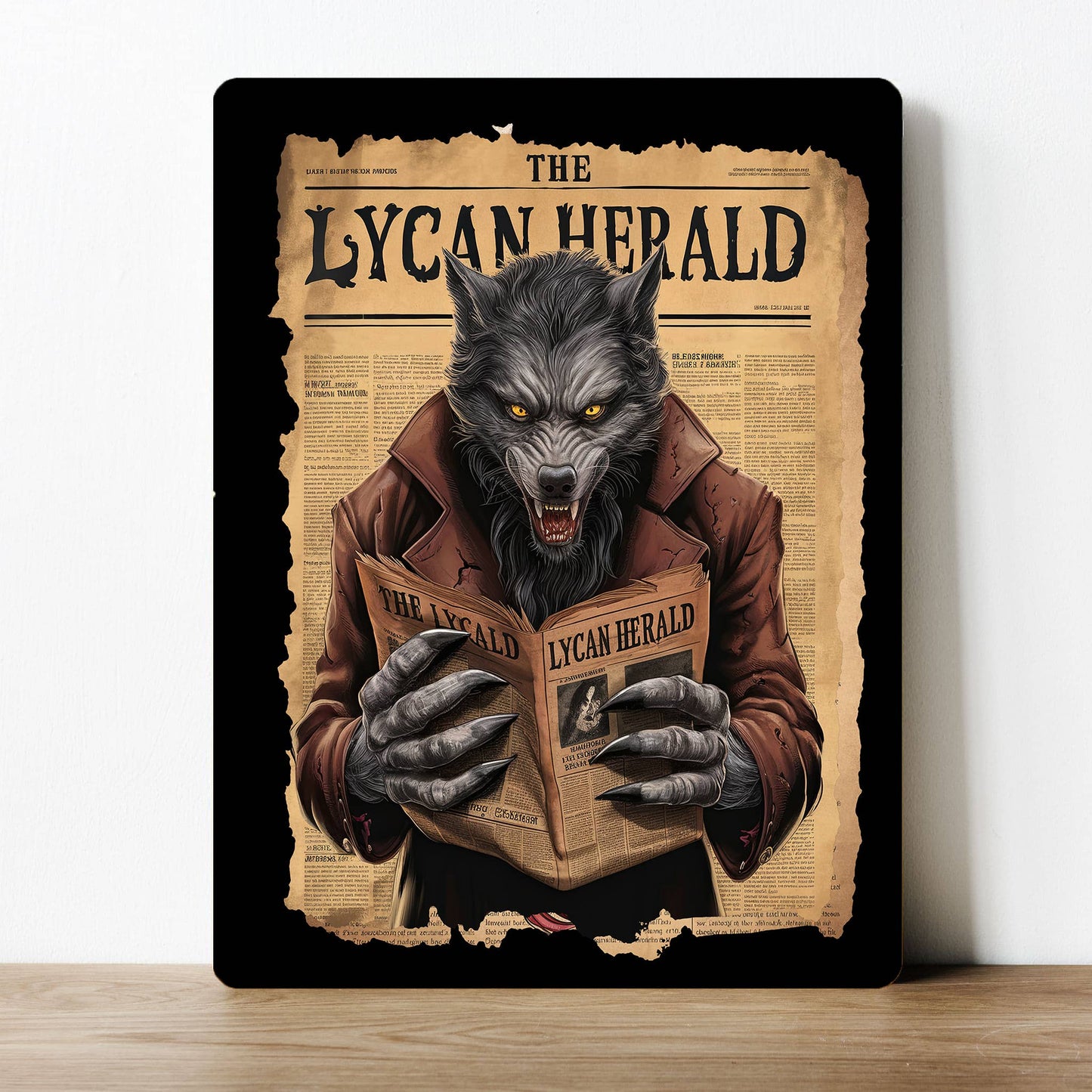 Lycan Herald Wolf Horror Halloween Scary | Metal Sign Plaque