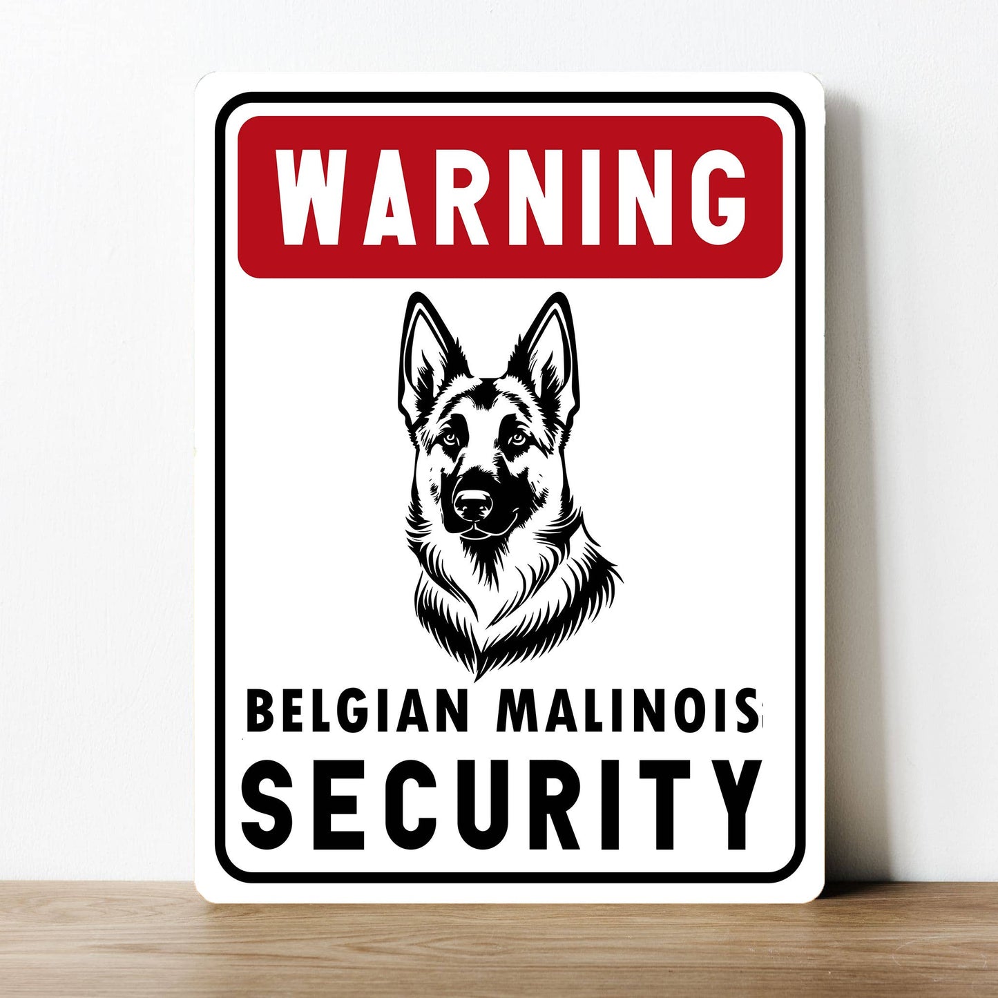 Belgian Malinois Security Guard Dog Warning | Metal Sign