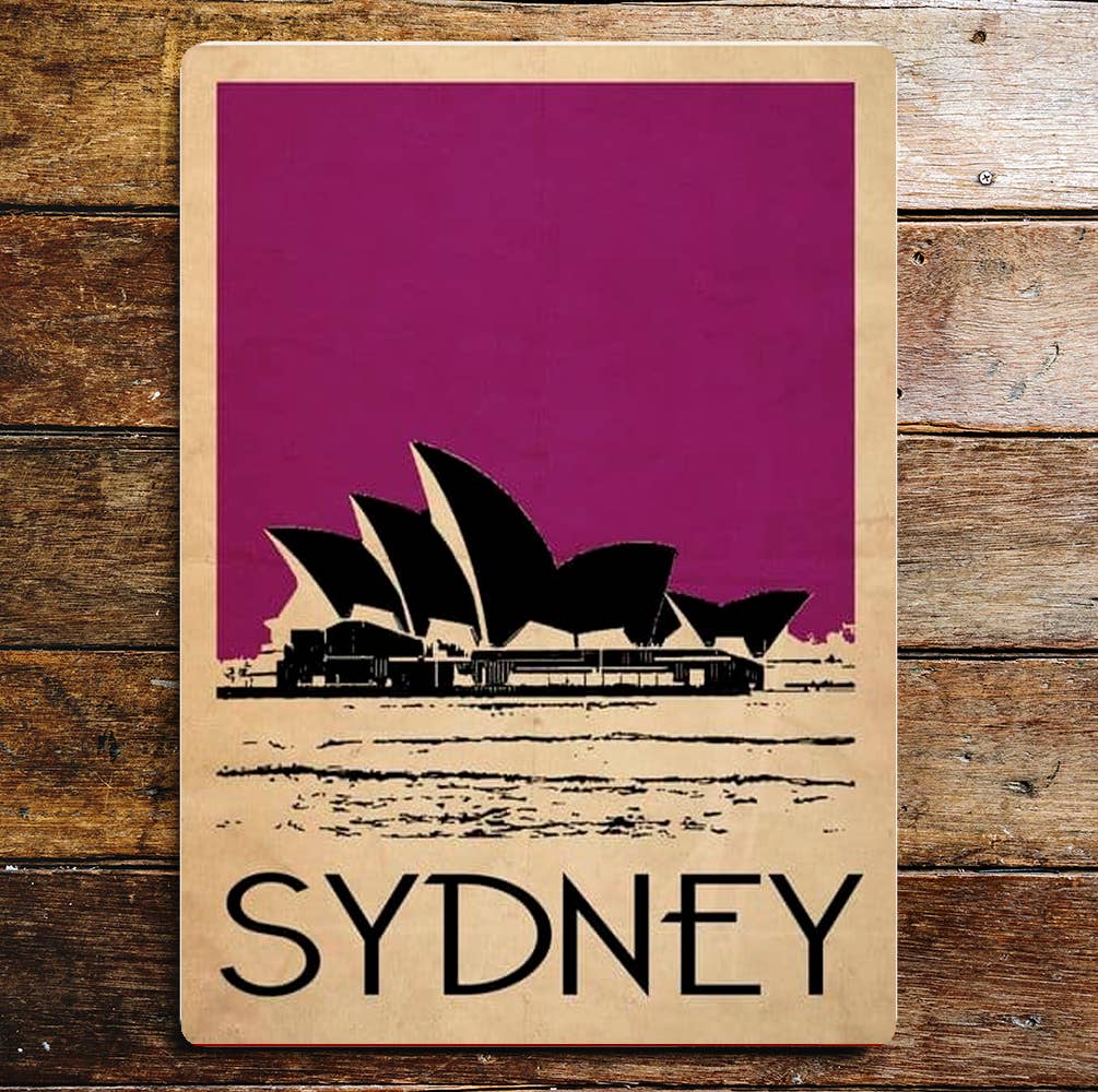 Sydney Australia Purple Metal Sign