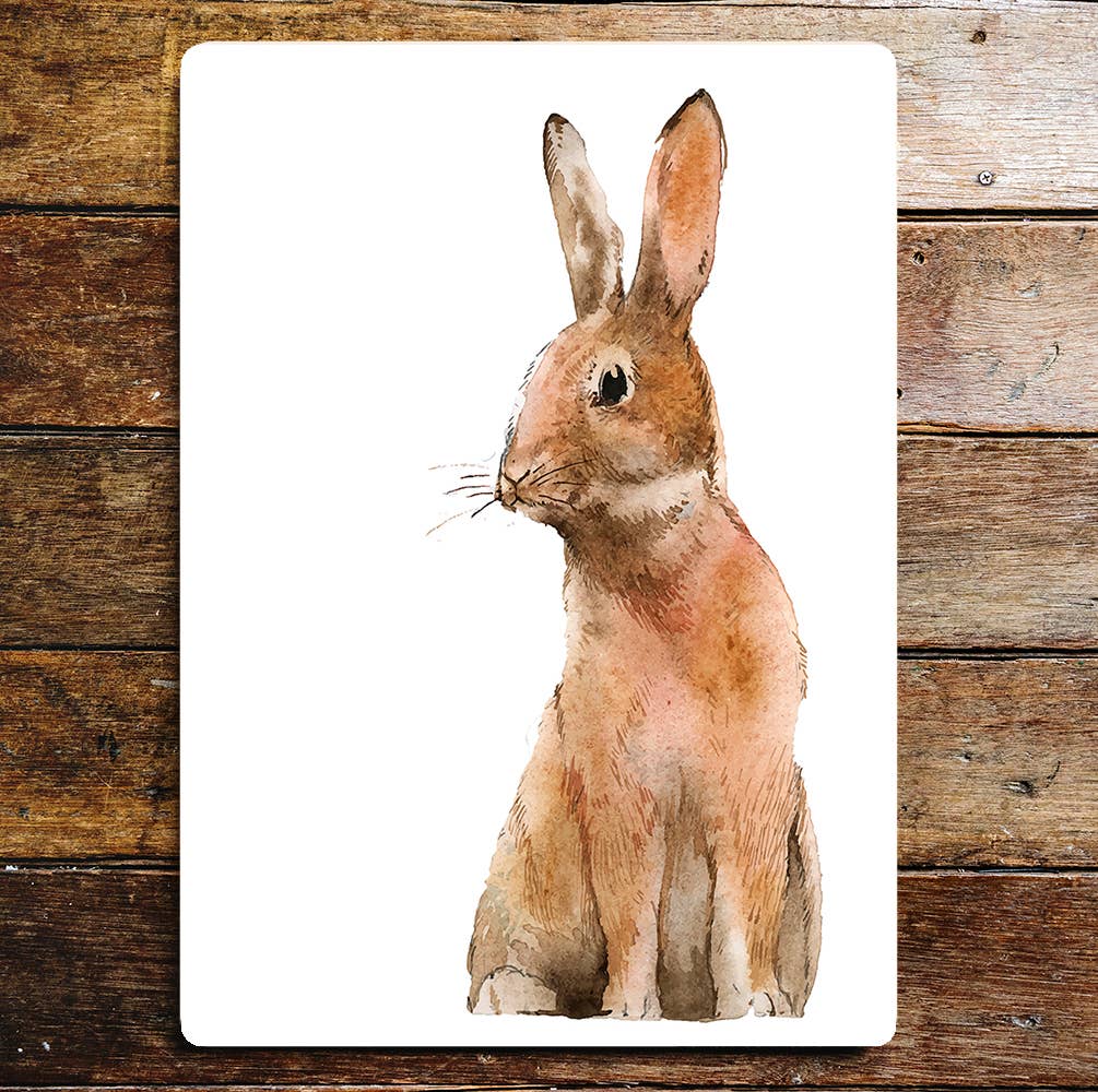 Wild Rabbit nature wildlife art | Metal Sign Plaque