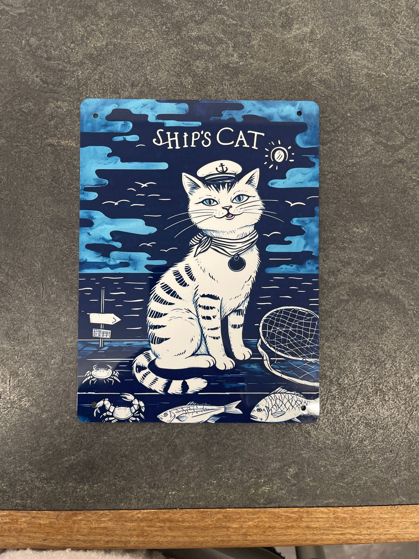 Ships Cat Sailor sea Nautical Metal Sign Plaque
