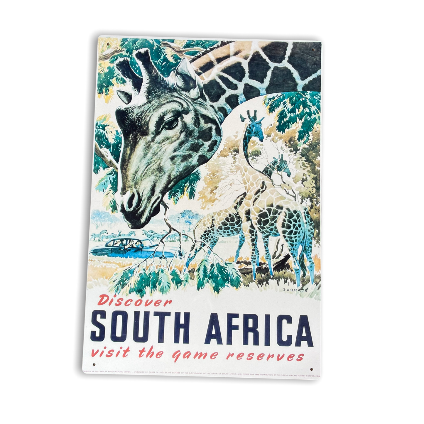 Discover South Africa Visit Game Reserves | Metal Sign