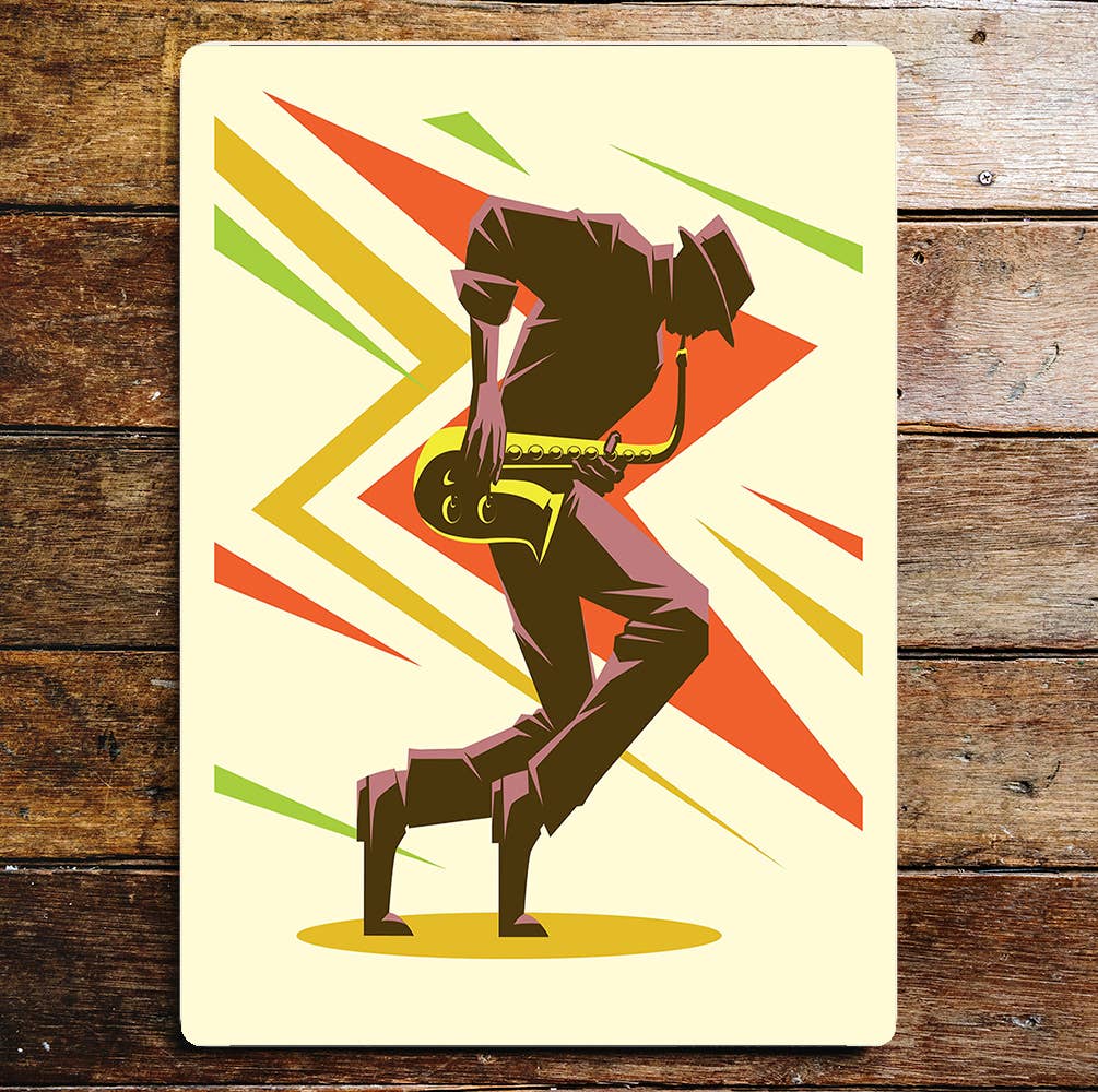 Jazz Man Saxophone | Metal Sign plaque