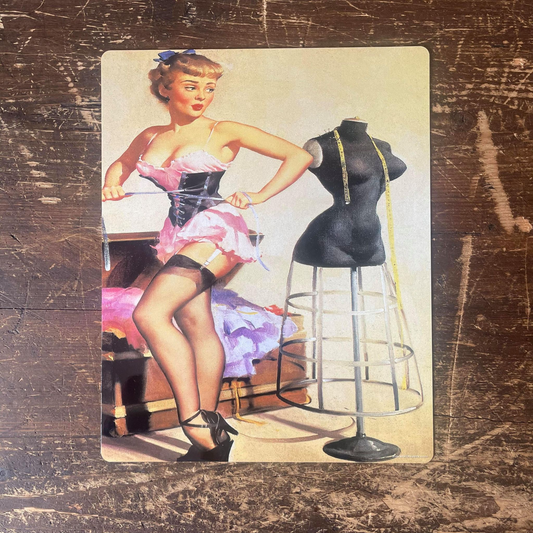 Pin Up Girl Dressing Room Metal Sign