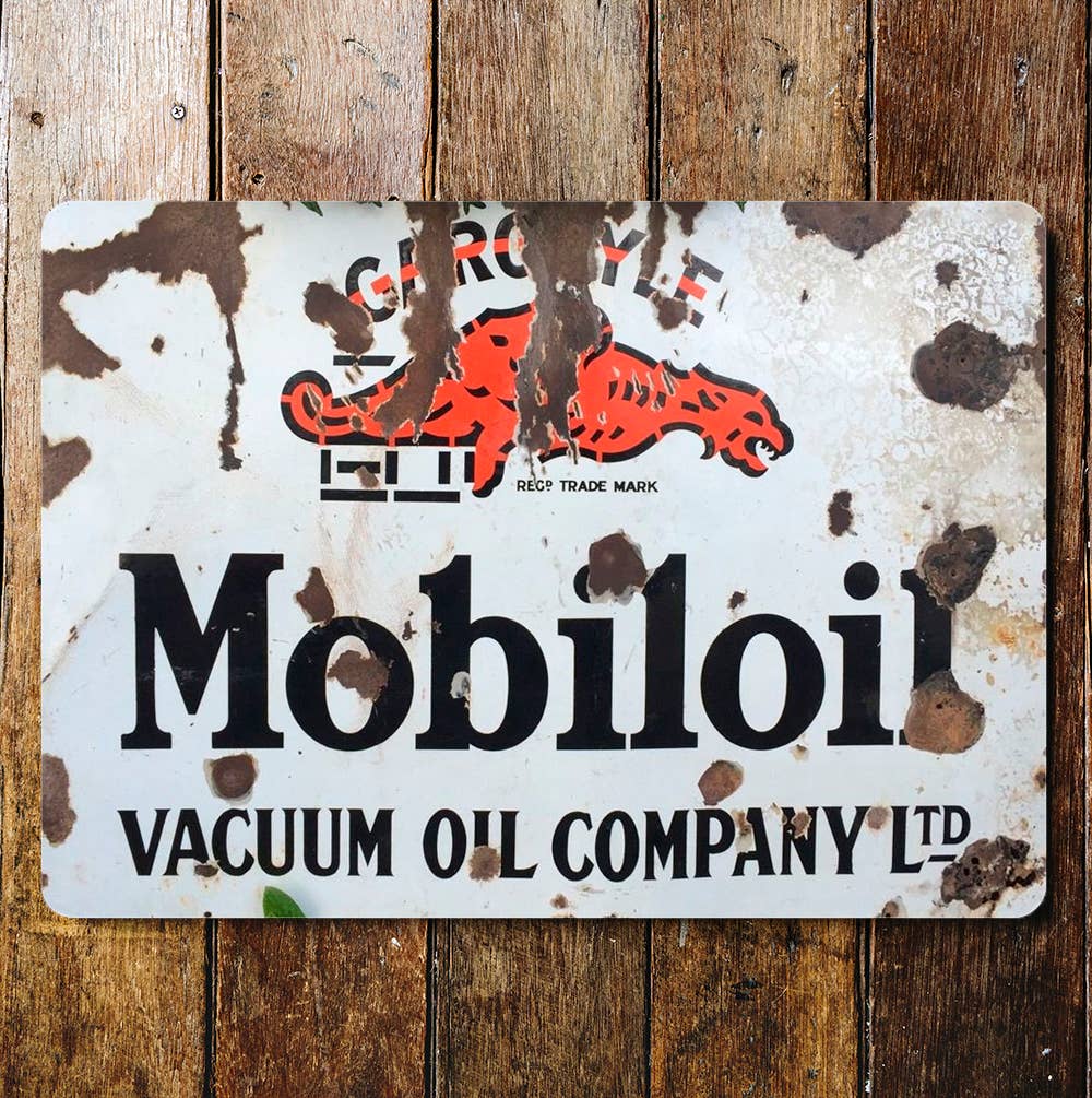 Mobiloil Motor Oil | Metal Advertising Wall Sign