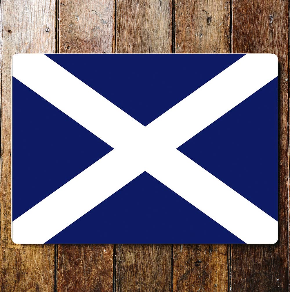 Scottish Flag Scotland Blue and White Metal Sign Plaque