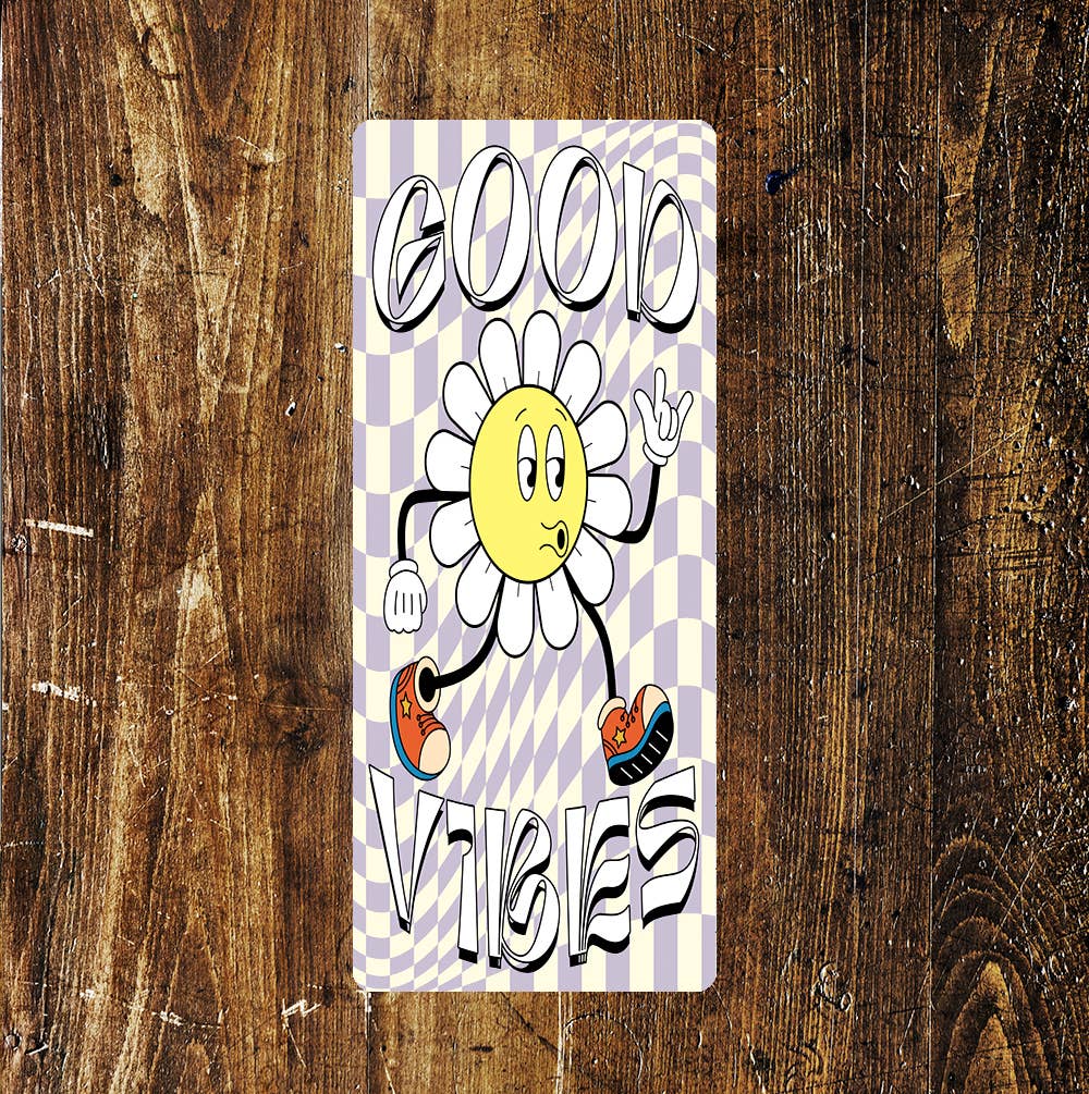 Flower Power Good Vibes colourful Art | Metal Sign