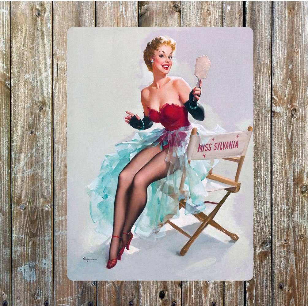 Pinup sexy vintage art Metal Sign Plaque