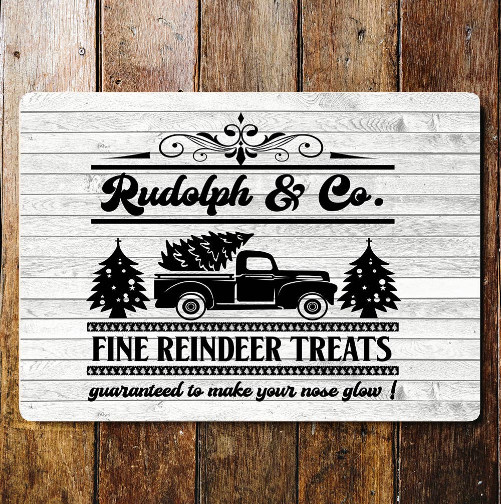 Christmas Rudolph Treats Art | Metal sign Plaque