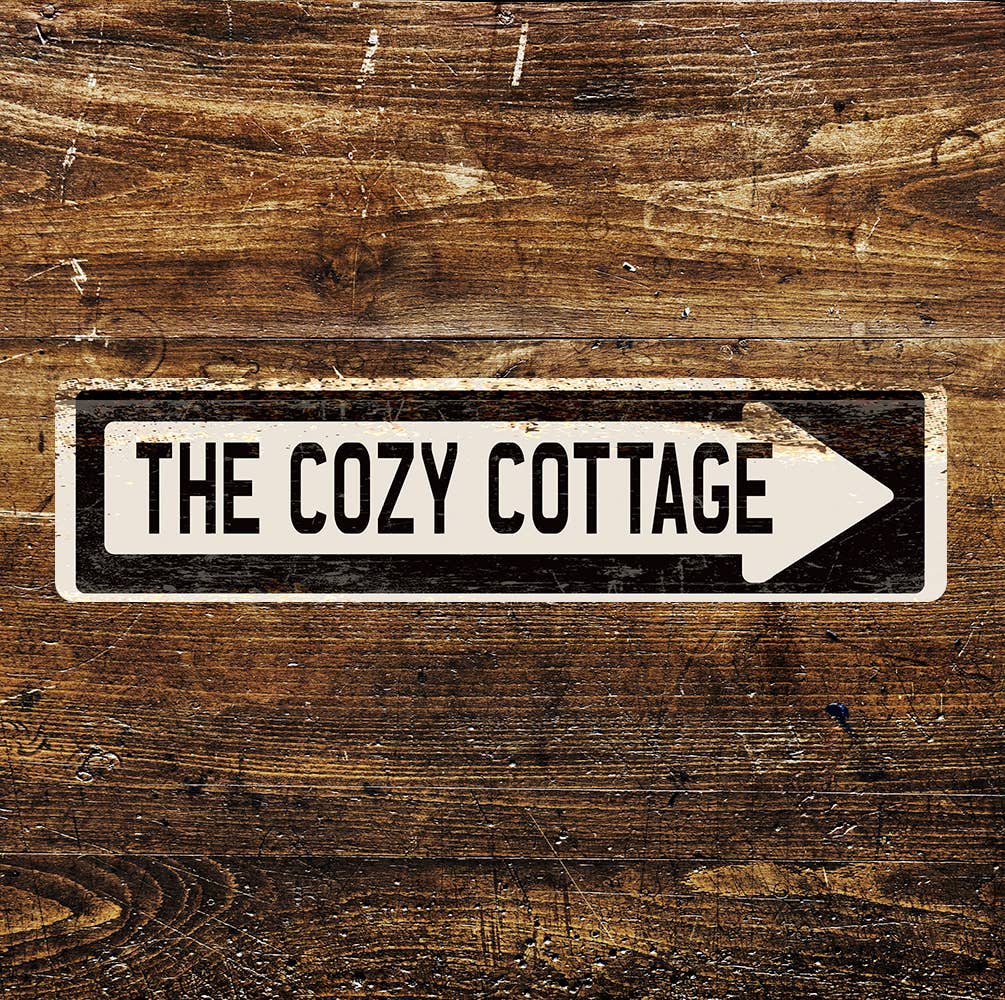 The cozy Cottage Metal Long Sign Plaque
