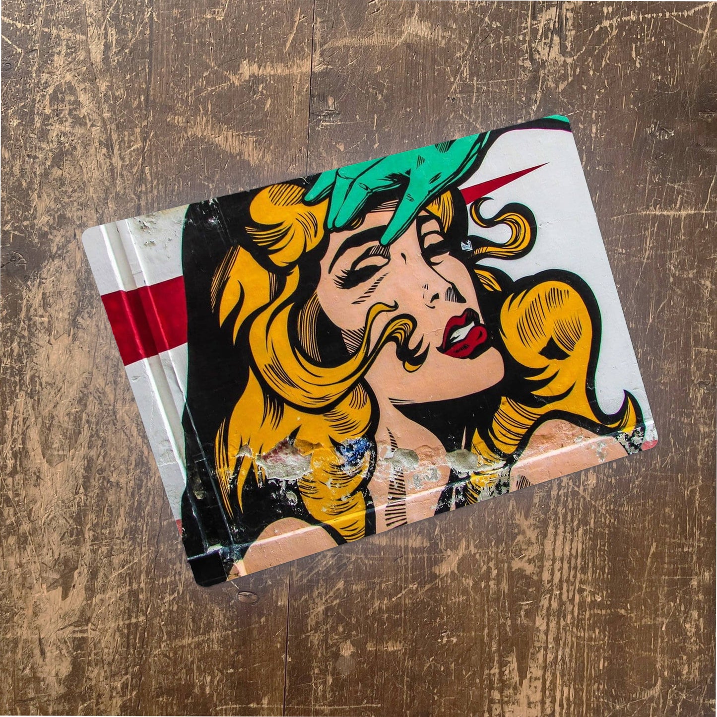 Comic Style Face Graffiti | Metal Pop Art Wall Sign