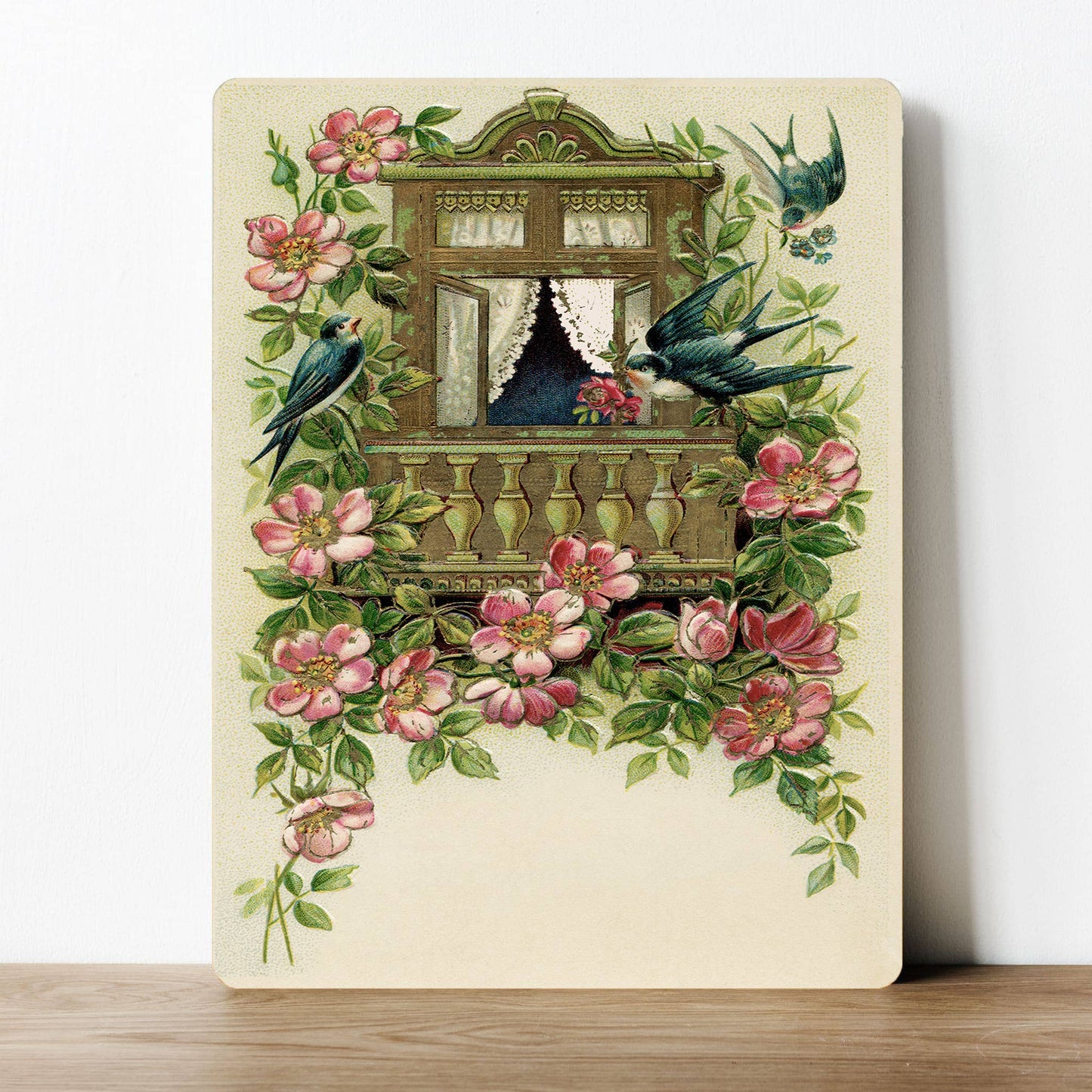 Rose Garden Romeo and Juliet window Metal Sign Plaque