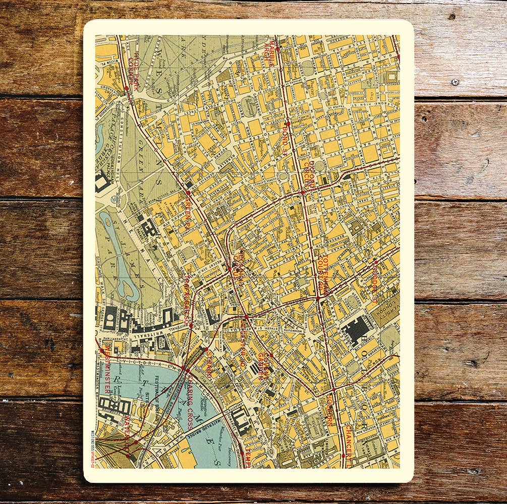 London Map Themes River | Metal Sign Plaque