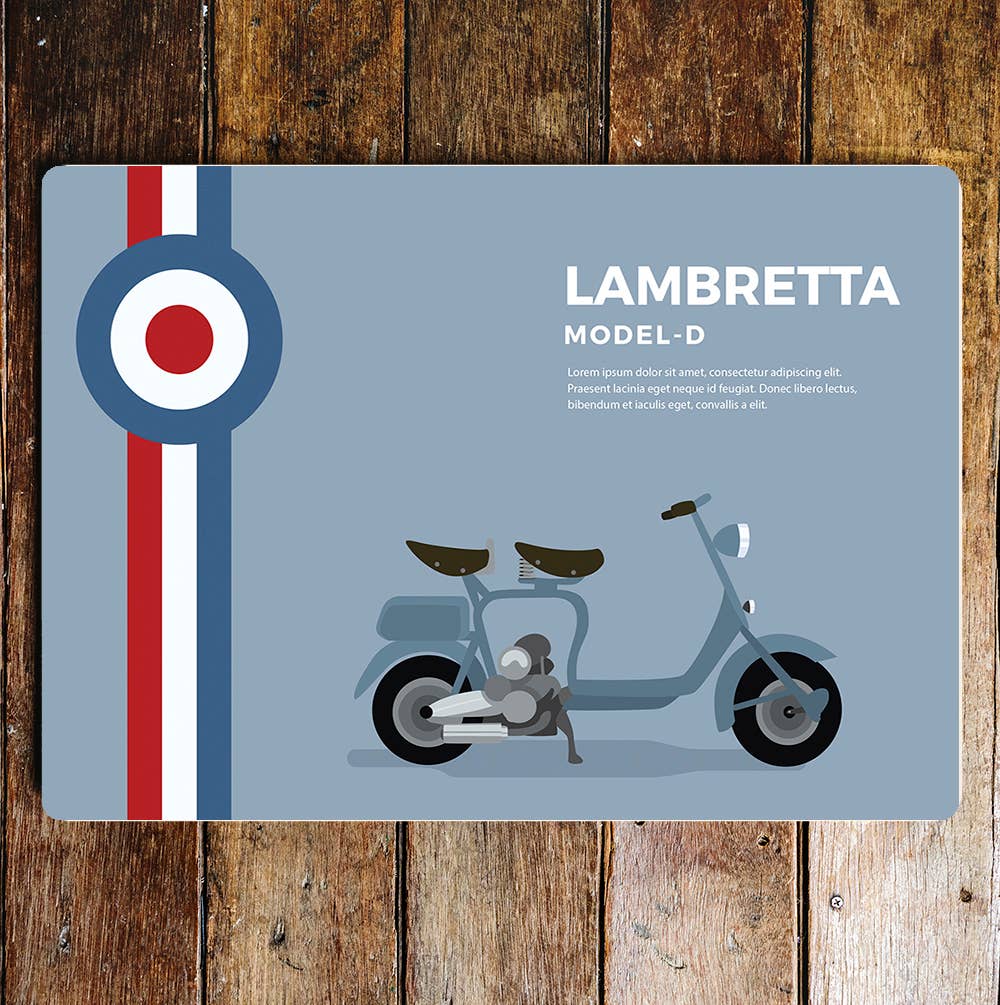 Lambretta scooter skinhead model D | Metal Sign plaque