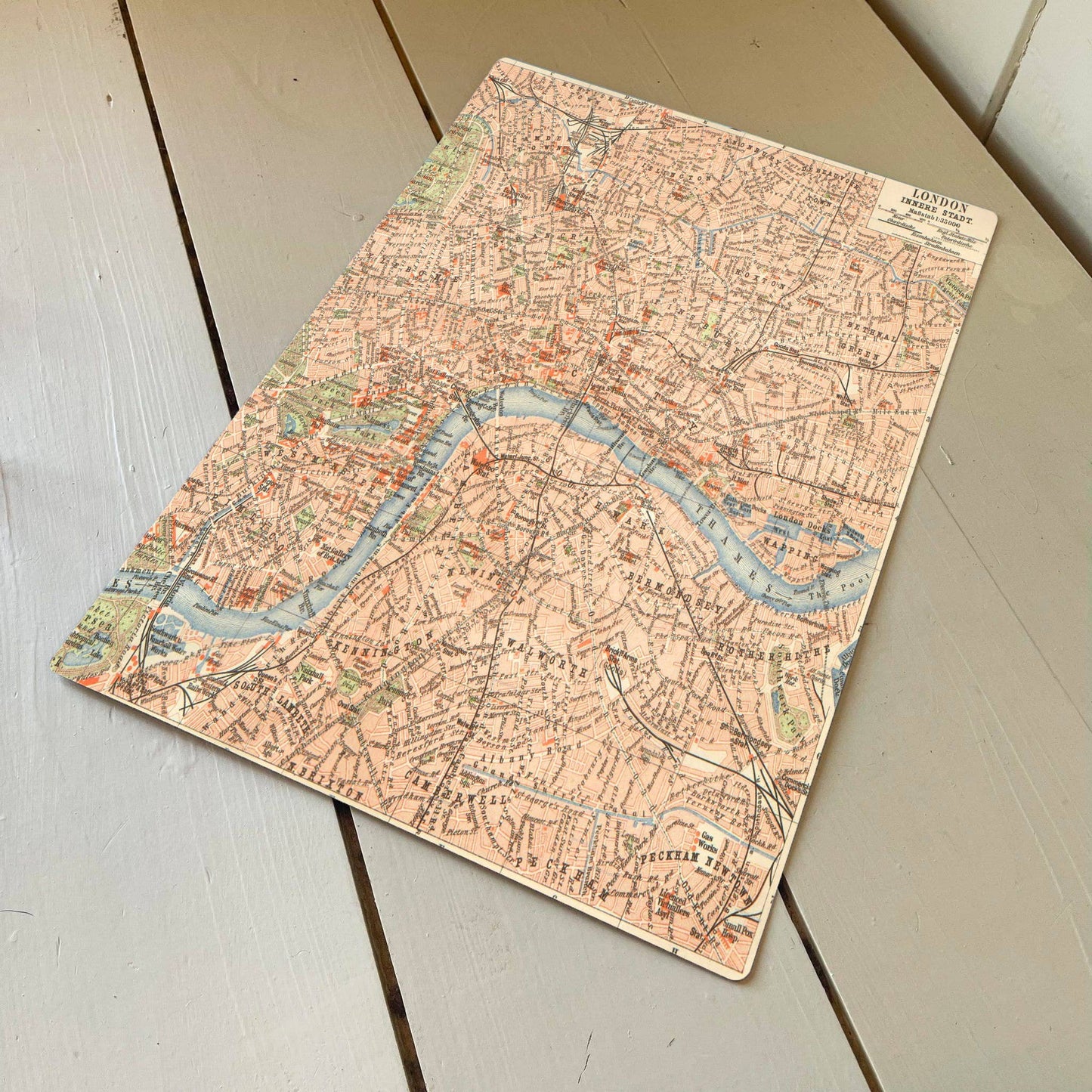 London Map Vintage Thames | Metal Travel Wall Sign