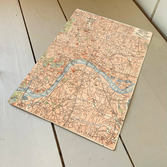 London Map Vintage Thames | Metal Travel Wall Sign