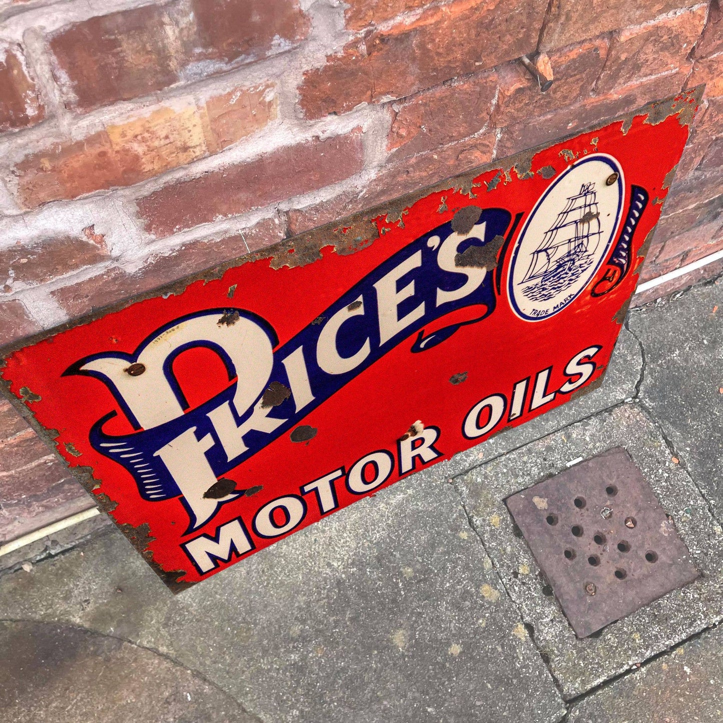 Price Motor Oil Metal Advertising Wall Sign