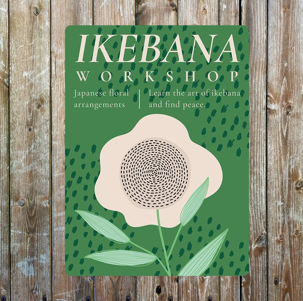 Ikebana Workshop Flower Design | Metal Wall Sign Plaque