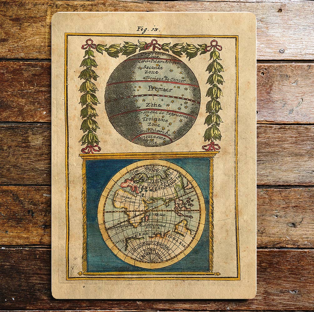 Map vintage art | Metal Sign Plaque
