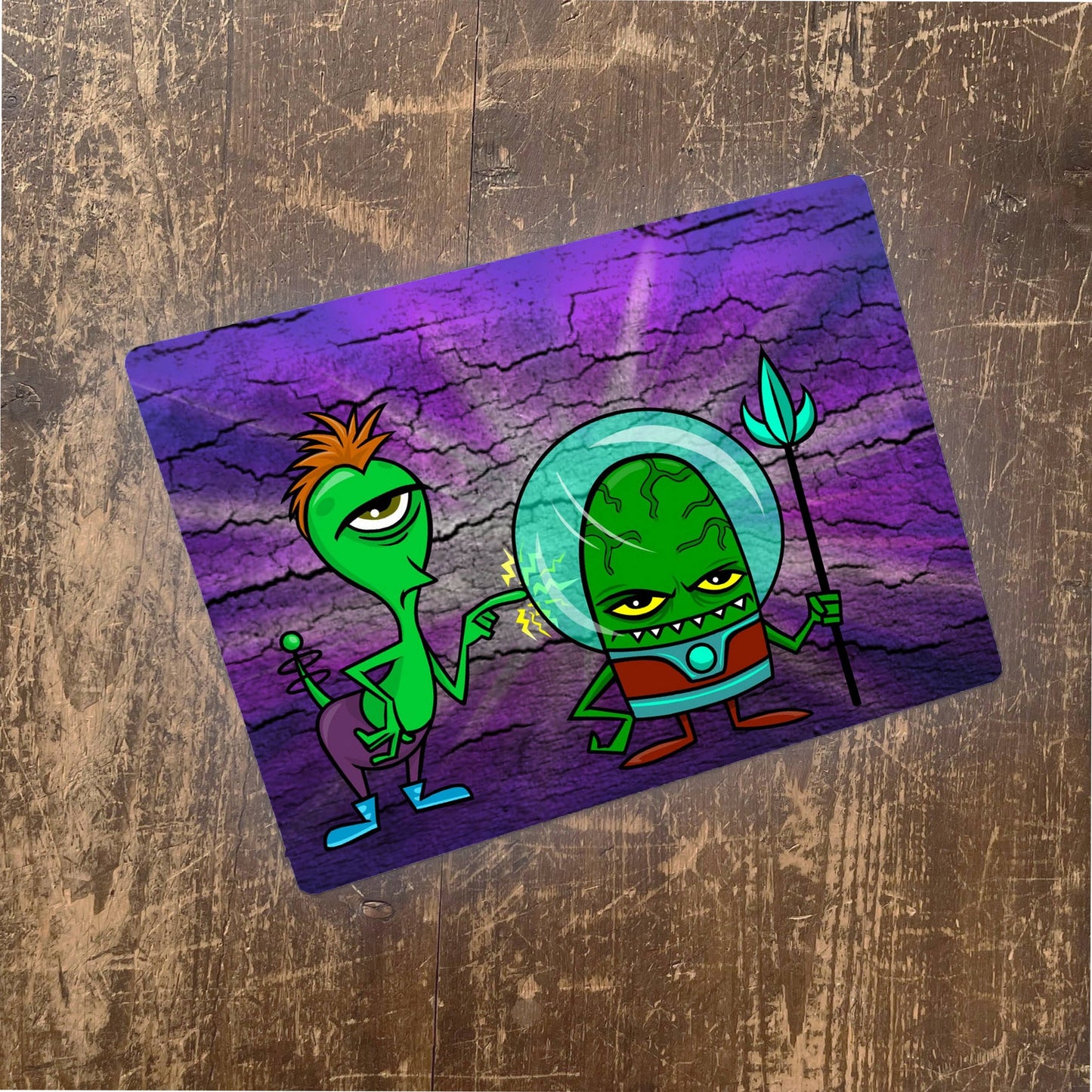Comic Funny Aliens | Metal Pop Art Wall Sign