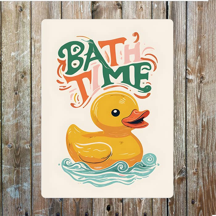 Bath Time Rubber Duck Bathroom | Metal Sign Plaque
