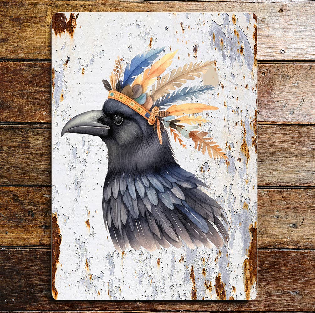 Raven Bird Wildlife Nature Lifestyle Art Metal Sign Plaque