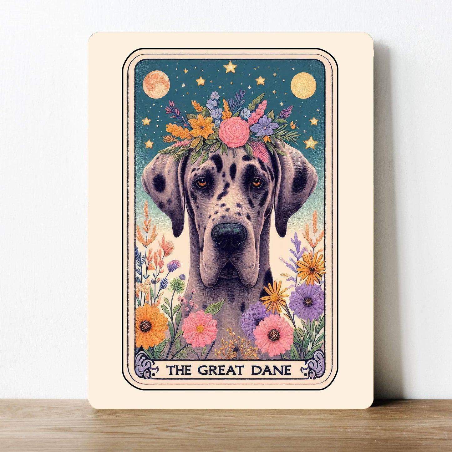 The Great Dane Flower Tarot | Metal Sign Plaque
