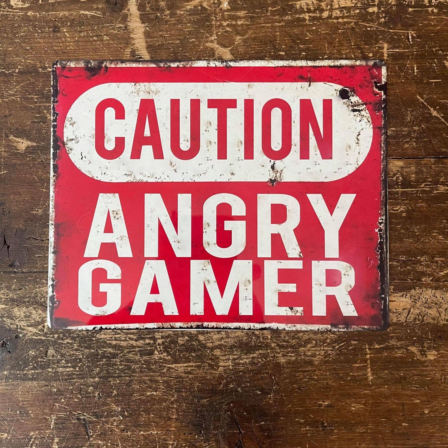 Warning / Caution Angry Gamer | Metal Sign