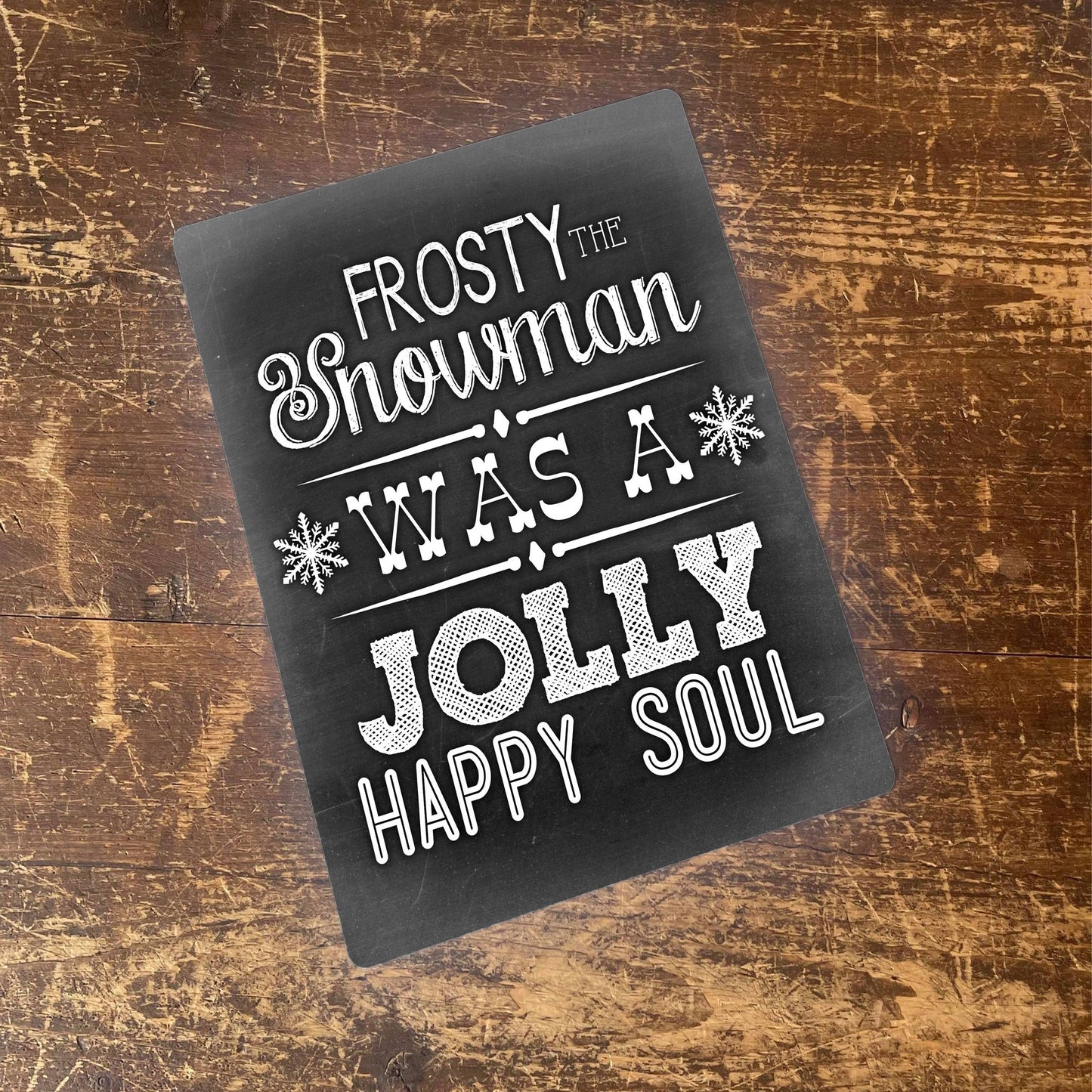 Frosty The Snowman | Metal Typography Wall Sign