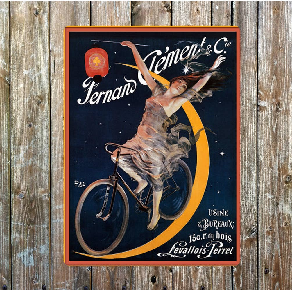 Fernand Clement Bicycle art nouveau | Metal Sign Plaque