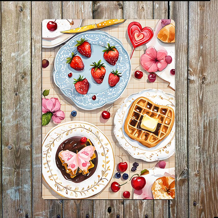 Breakfast Table Watercolour Spring | Metal Sign Plaque