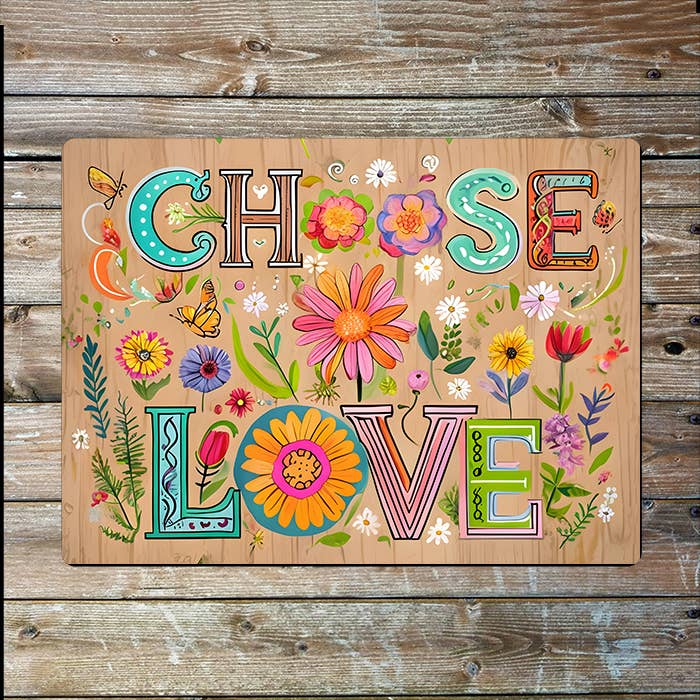 Choose Love Colorful Illustration | Metal Sign Plaque