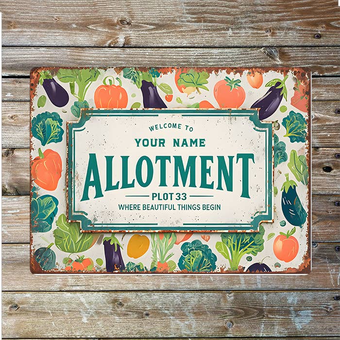 Welcome Allotment Name Custom Personalised | Metal Wall Sign