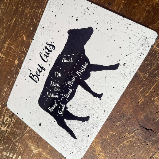 Farmhouse kitchen Butchers Cuts Of Cow | Metal Sign Plaque