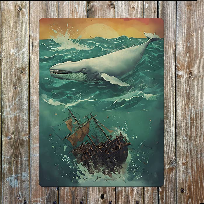 Shitp Wreck Whale Sea Nautical Metal Sign Plaque