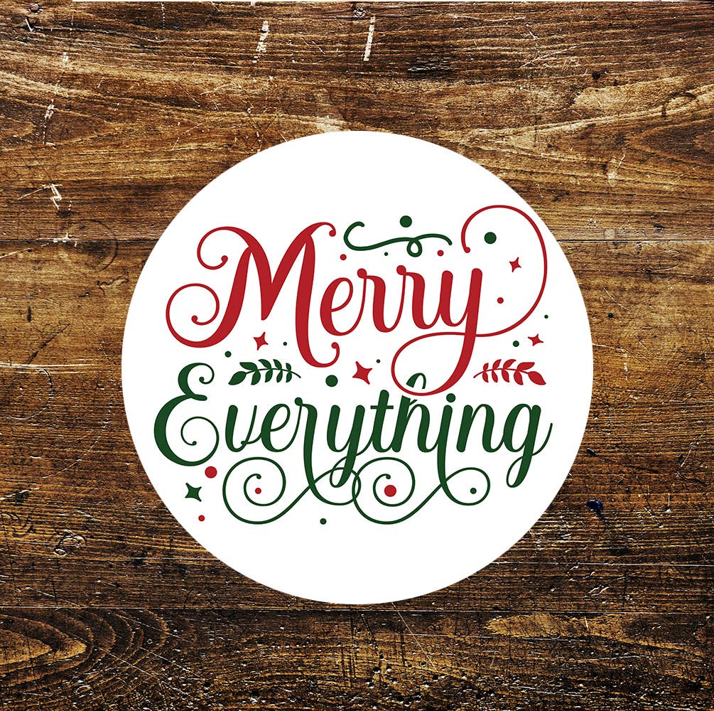 Merry Everything Christmas Xmas Circle Metal Sign