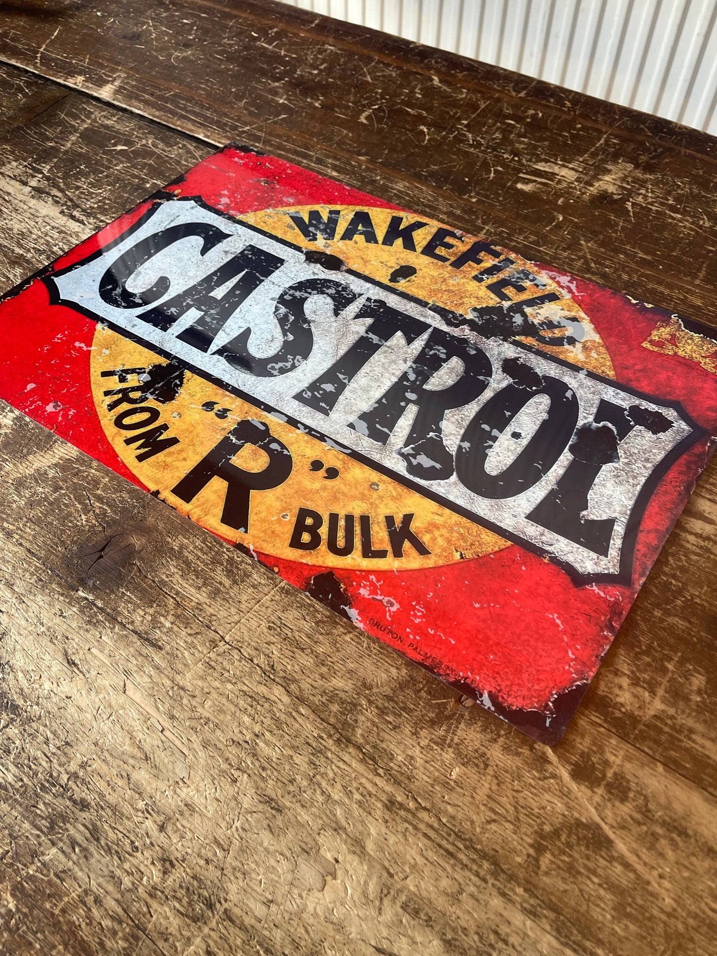 Stag Wreath Red Metal Wall Sign