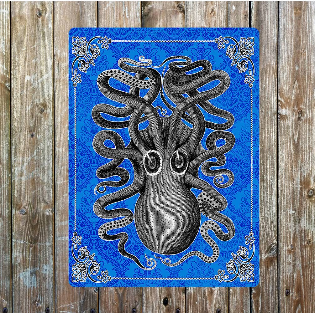 Black Octopus | Metal Sign Plaque