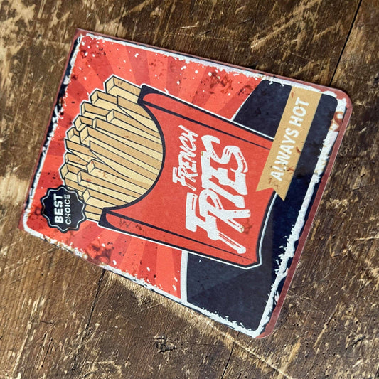 Retro French Fries Metal Vintage Wall Sign