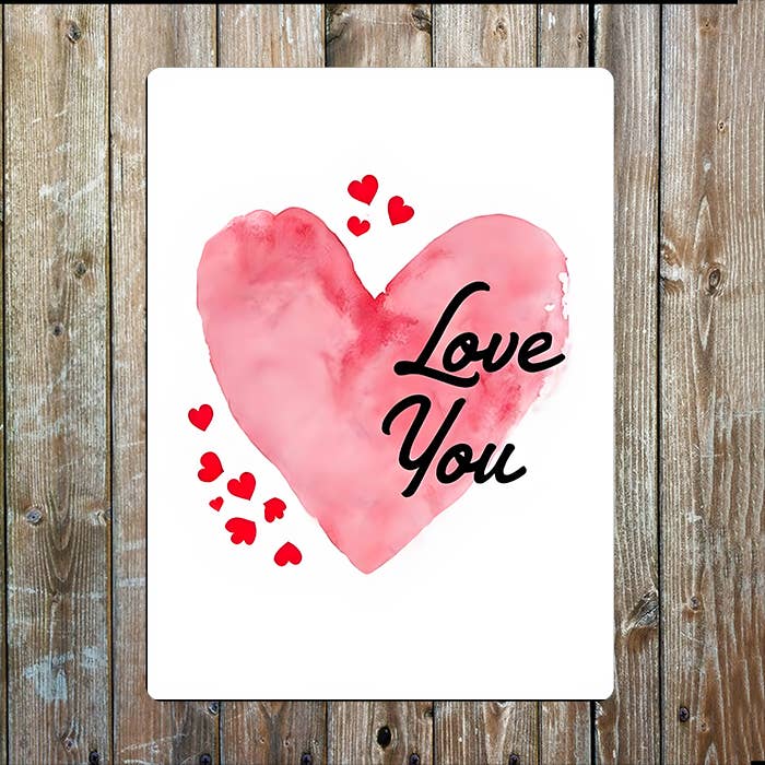 Heart Love You | Romantic | Metal Sign Plaque