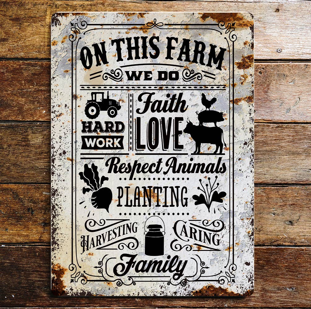 On the farm Farmhouse | Metal Sign Plaque