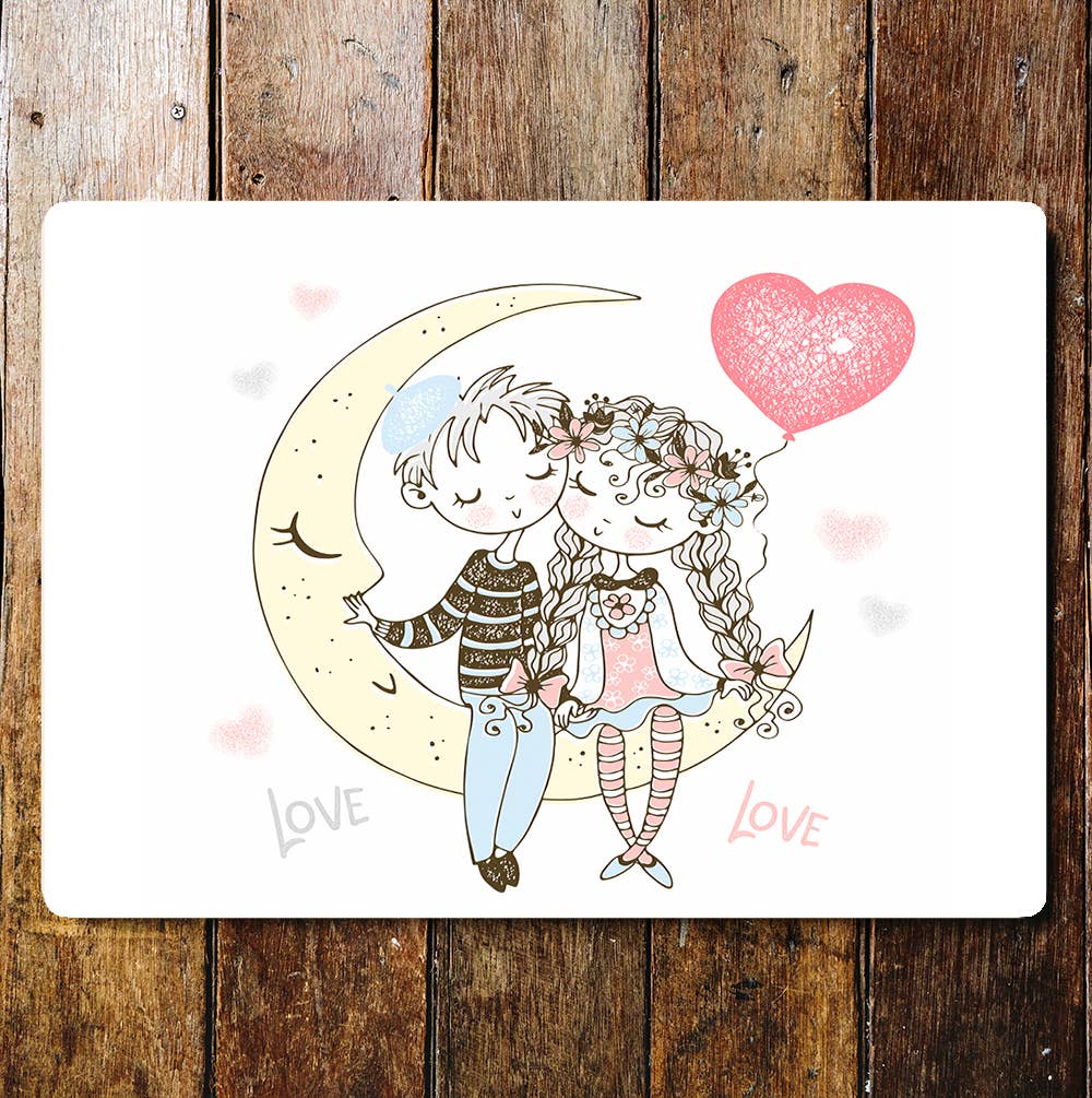 Love you to the moon wall art | Metal Sign Plaque