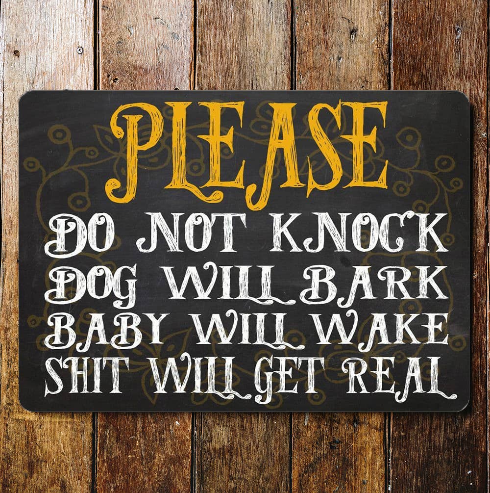 Door House Sign Please do not knock | Metal Sign